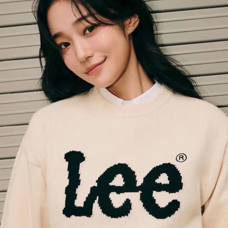 現貨｜LEE 基本款大LOGO毛衣 白色