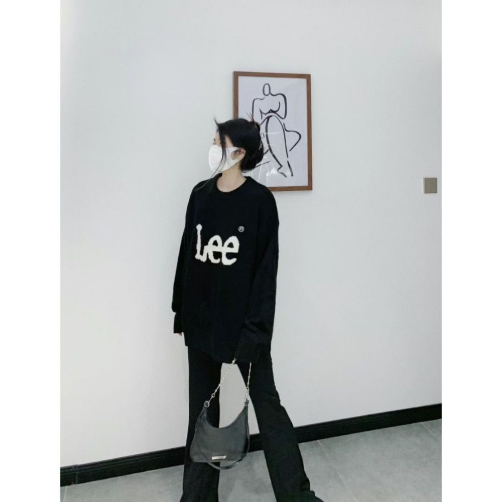 現貨｜LEE 基本款大LOGO毛衣 白色
