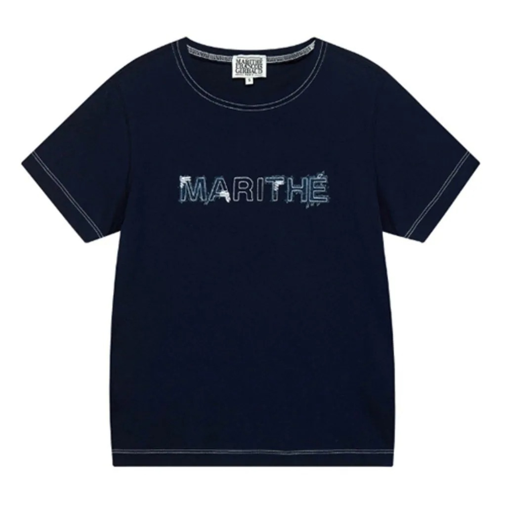 現貨｜MARITHE DENIM APPLIQUE TEE 深藍