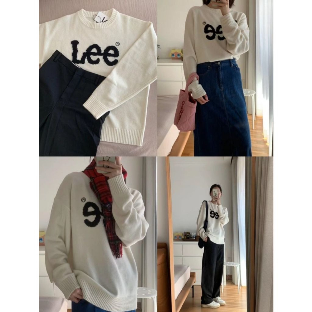 現貨｜LEE 基本款大LOGO毛衣 白色