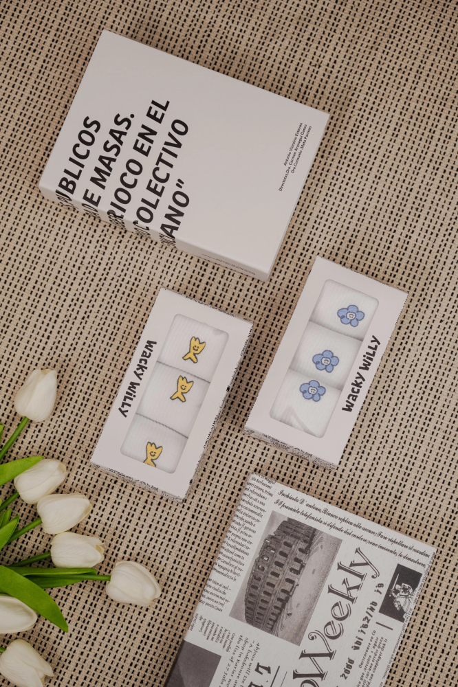 現貨｜WACKY WILLY 刺繡LOGO 長襪 三入組 2色